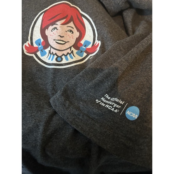 Wendys Shirt Mens Medium Gray Name A Better Duo Fries Frosty NCAA Barco Uniforms - Picture 5 of 5